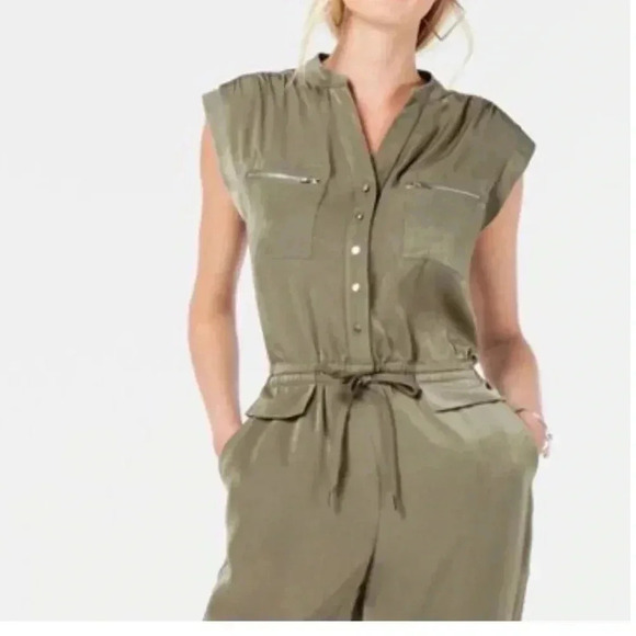 Bar III Jumpsuit Green Olive Utility Sz XXL - Picture 2 of 12